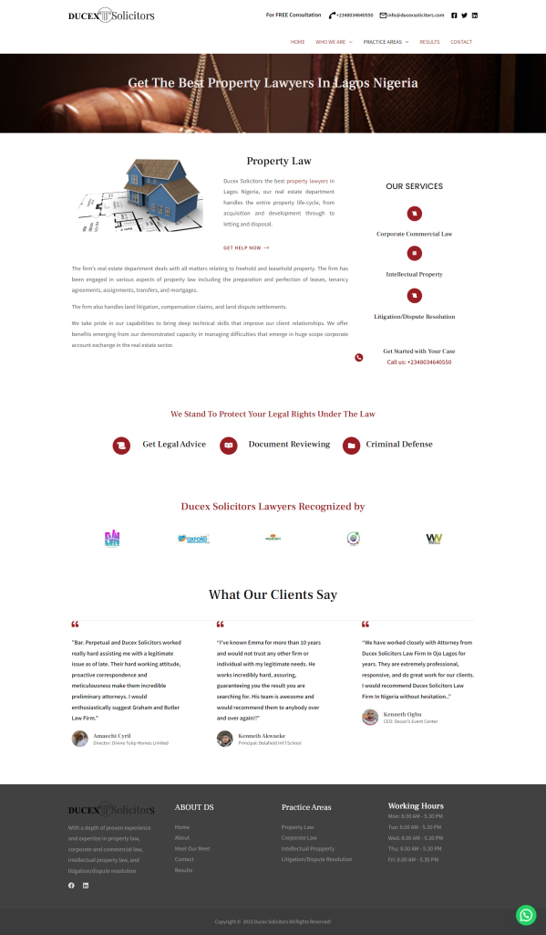 Noble World digital marketing agency in Lagos Law Firm