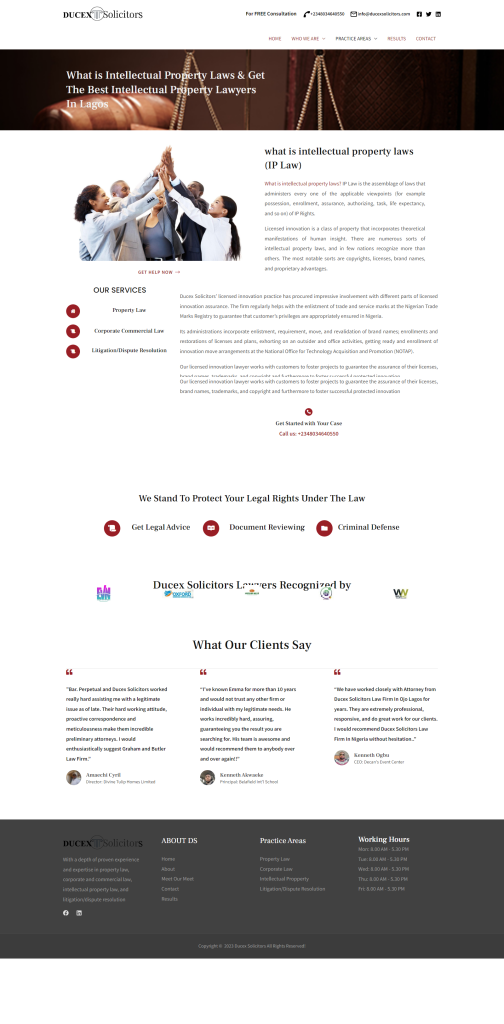 Noble World digital marketing agency in Lagos Law Firm